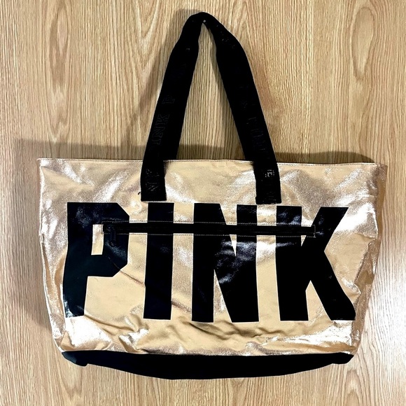 VS PINK Rose Gold Large Gym Tote Bag - Picture 1 of 6